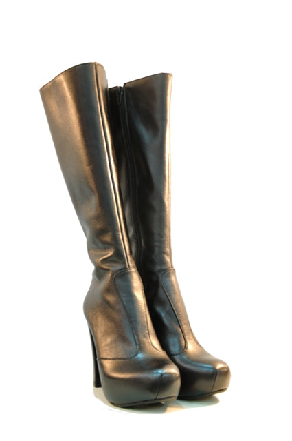 Cizme Daily din piele naturala cu toc D6,orice culoare-negre
