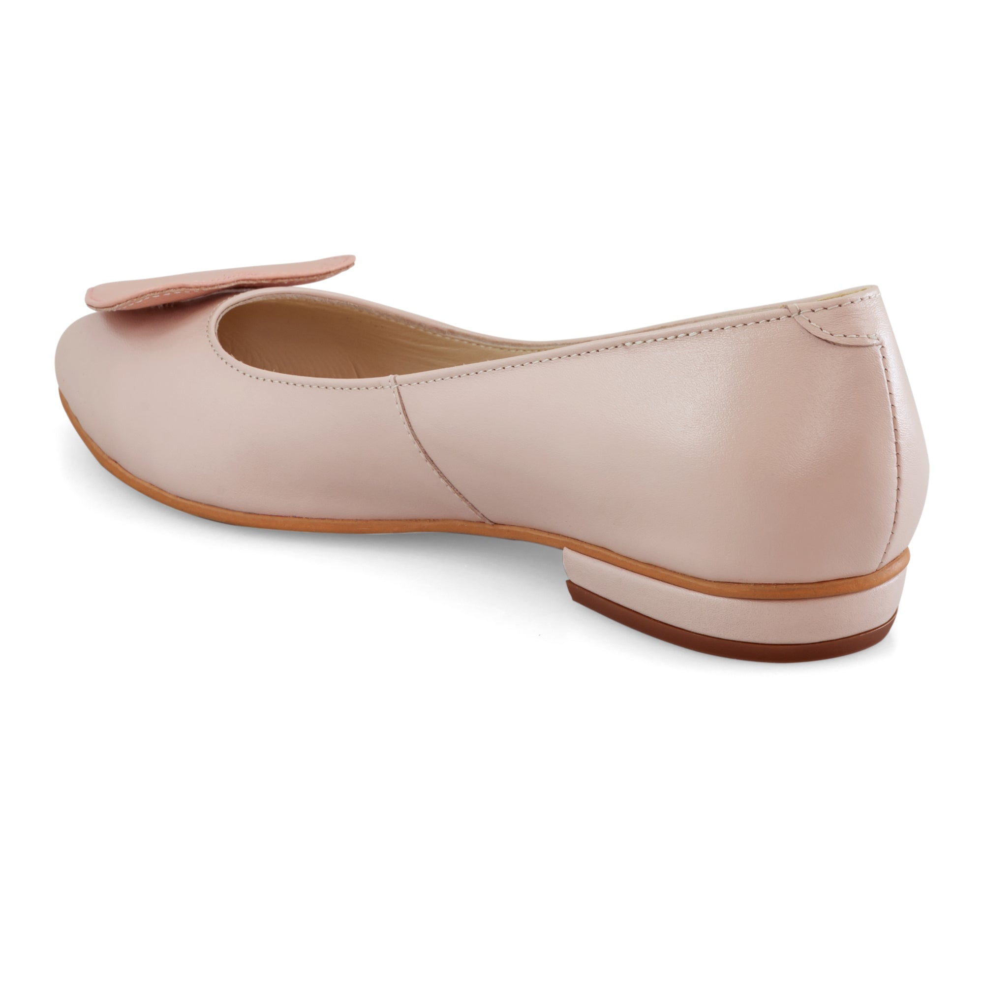 Balerini piele Nude-Roze Heart - orice culoare