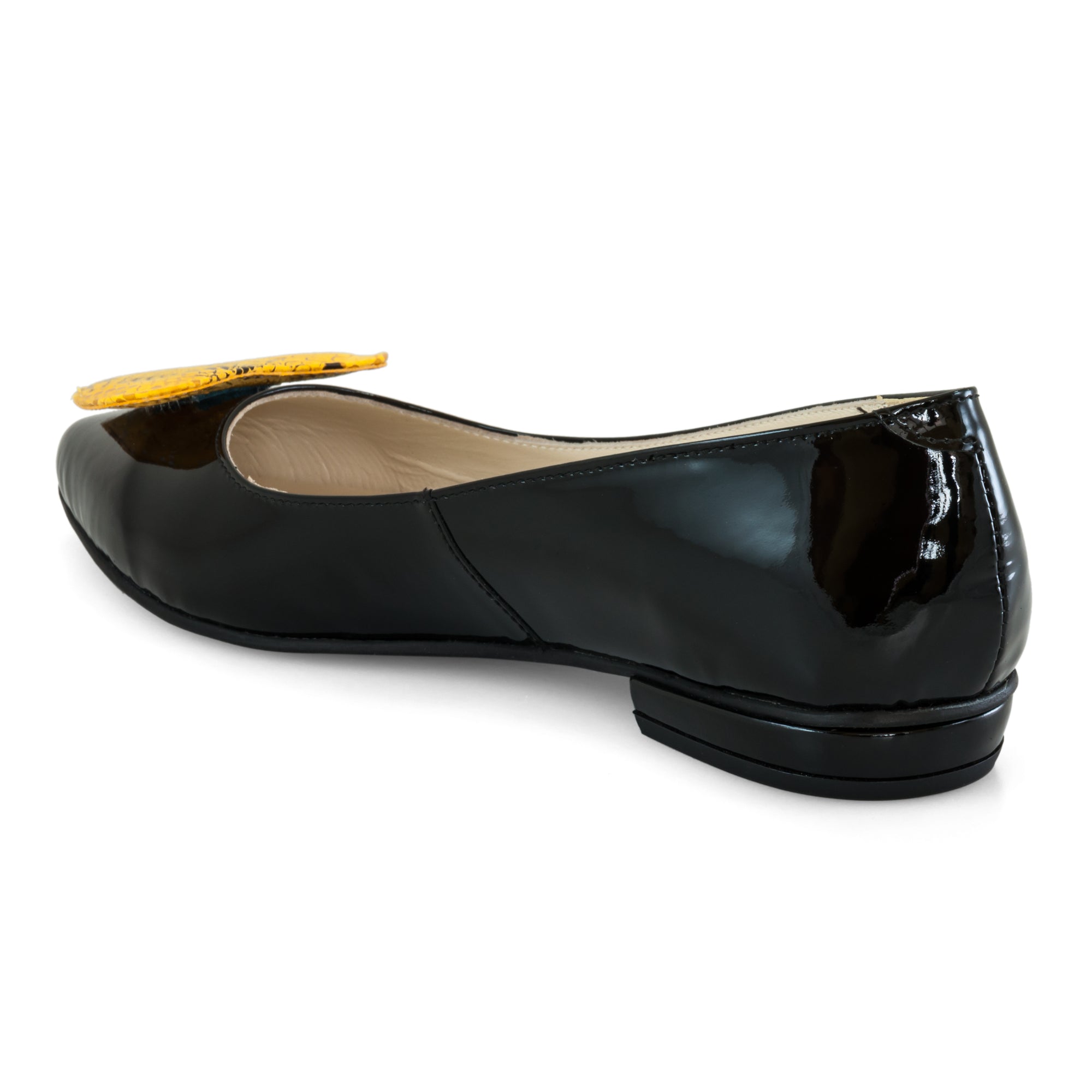 Balerini piele lacuita Negru Heart - orice culoare