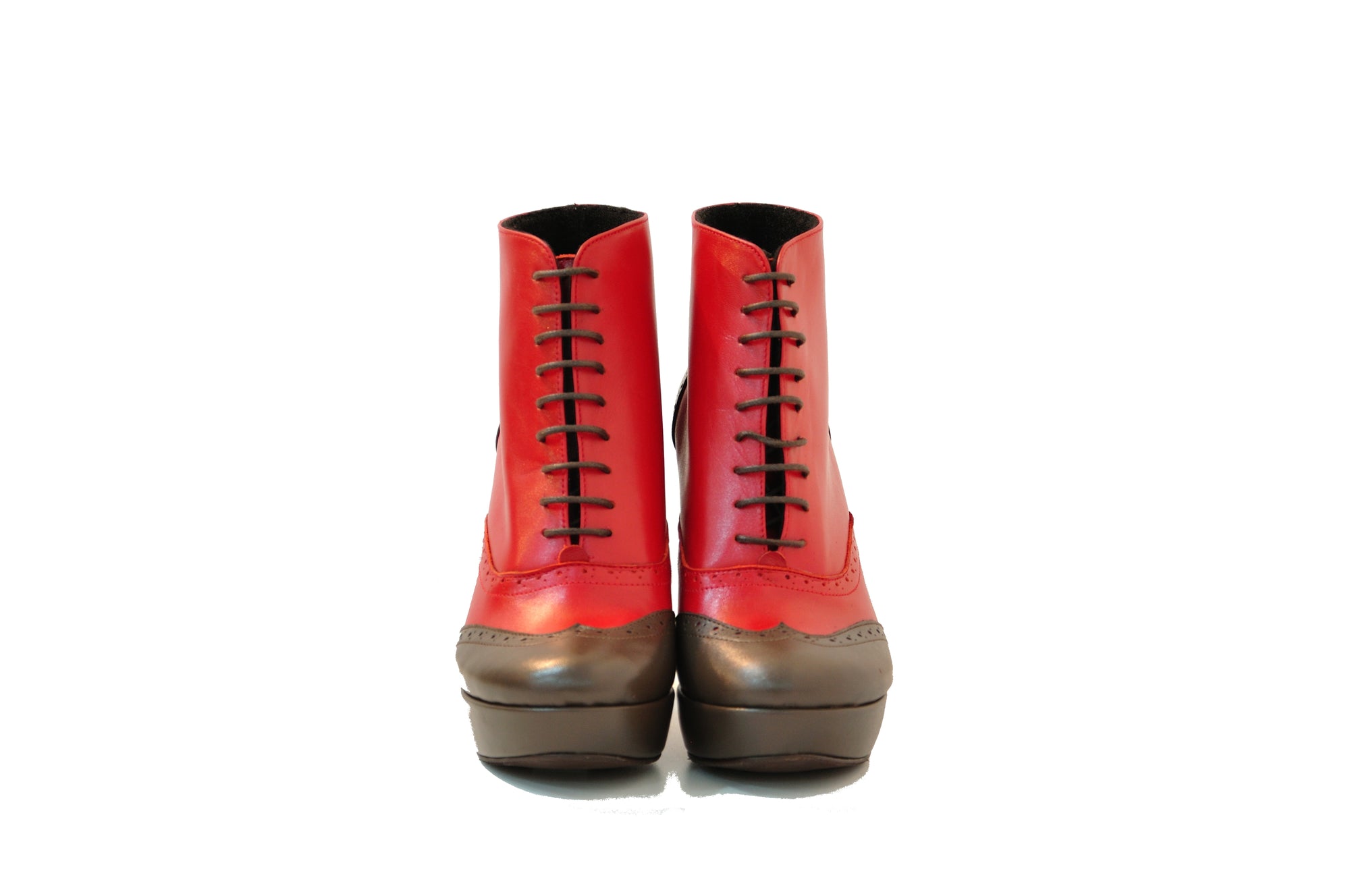Botine elegante cu siret, Combi, piele naturala,orice culoare