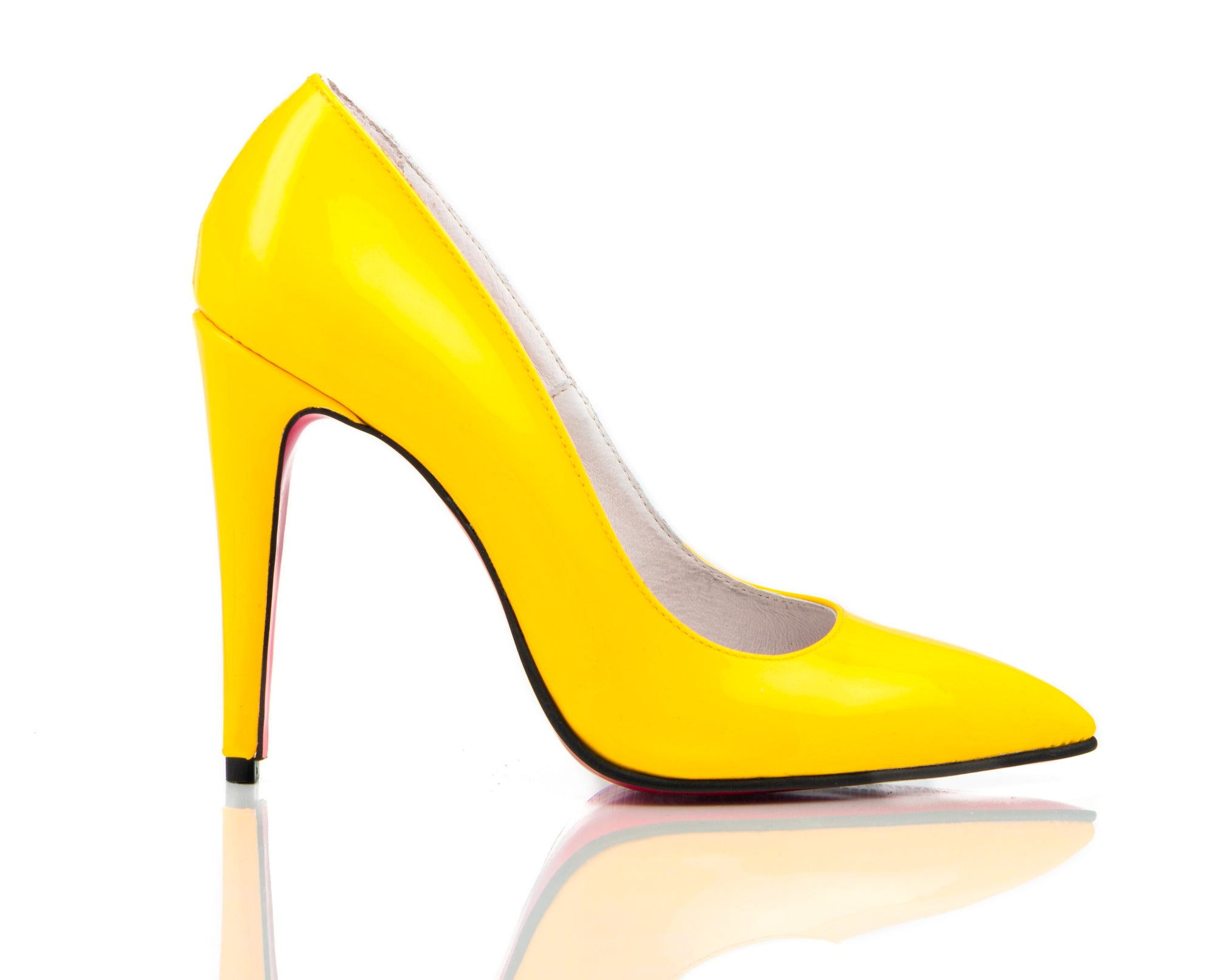 Pantofi Stiletto piele lacuita PP1 galben - orice culoare