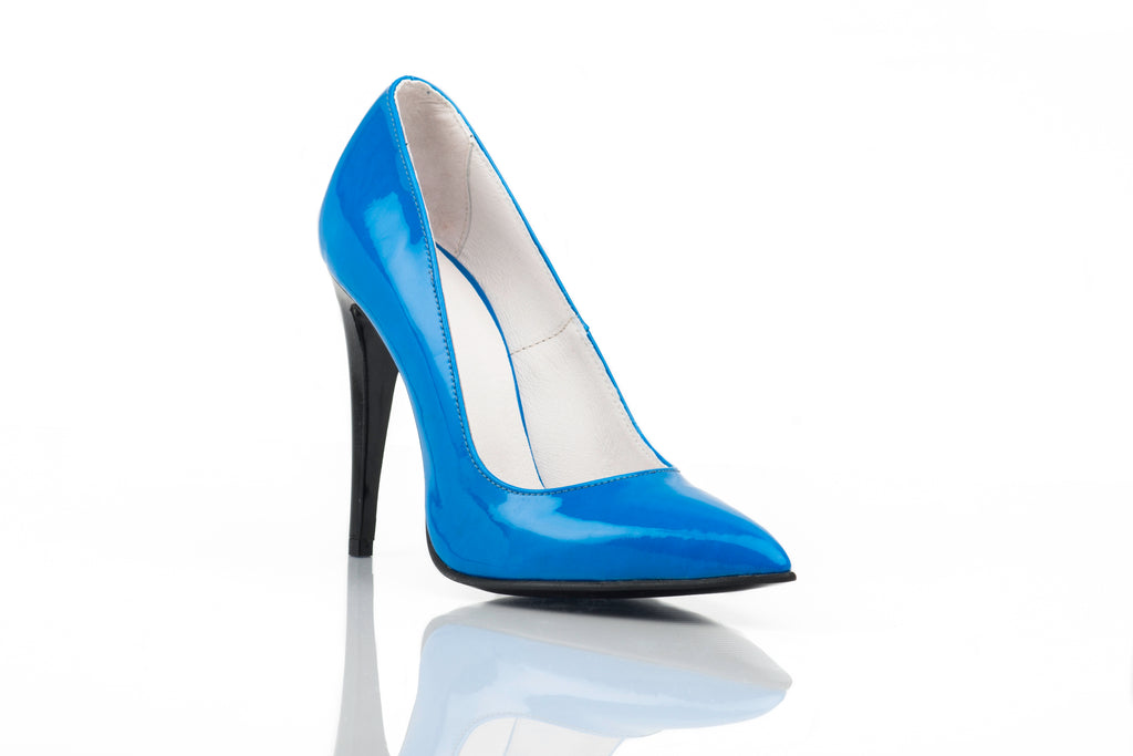 Pantofi Stiletto piele lacuita PP1 albastru - orice culoare