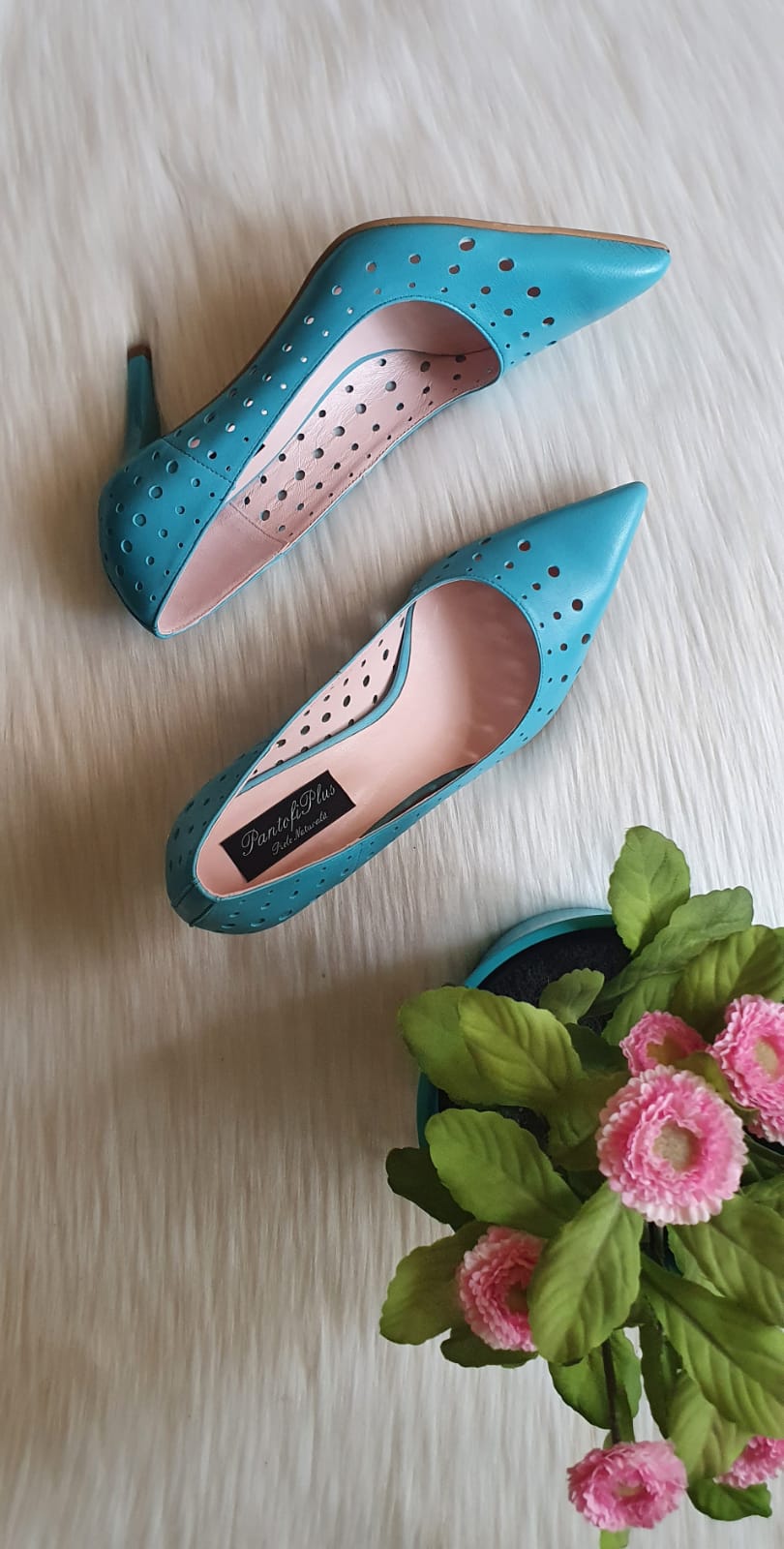 Pantofi Stiletto Piele Perforata C38 - orice culoare