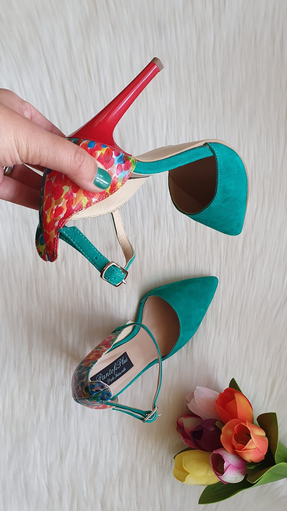 Pantofi Stiletto Verde Clara C14  - orice culoare