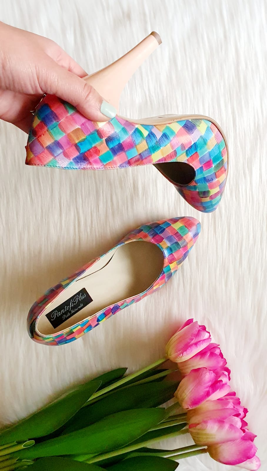 Pantofi Stiletto Multicolor piele naturala Casual  -orice culoare