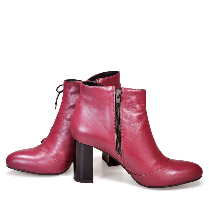 Ghete dama piele marsala cu siret D7 - orice culoare