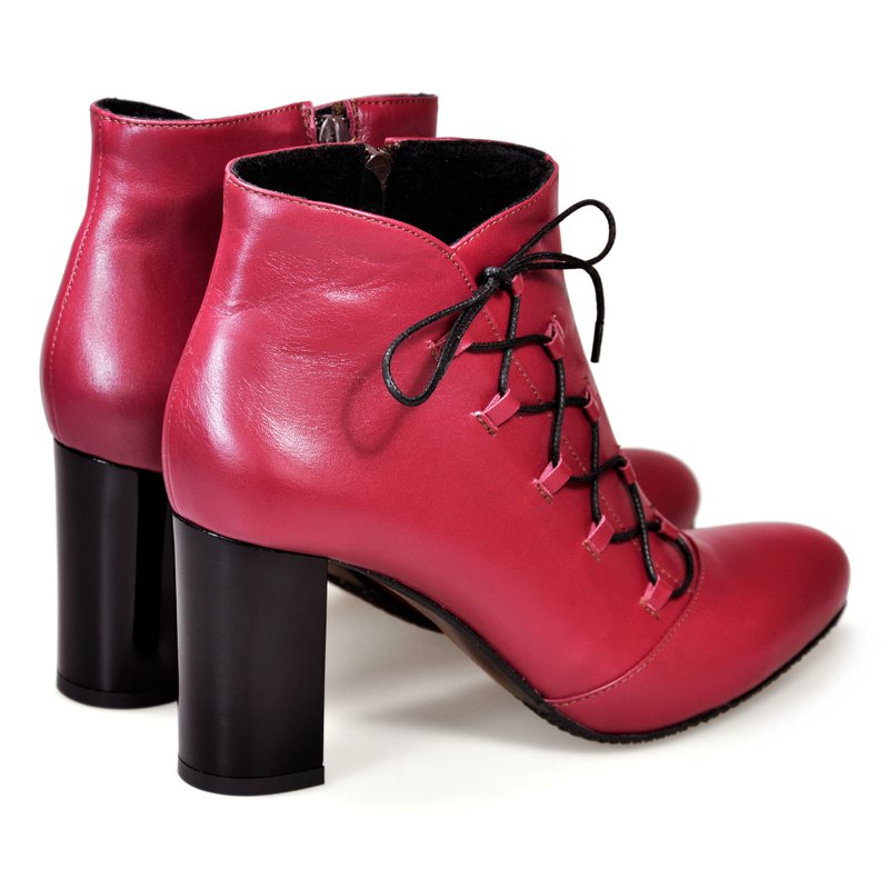 Ghete dama piele marsala cu siret D7 - orice culoare