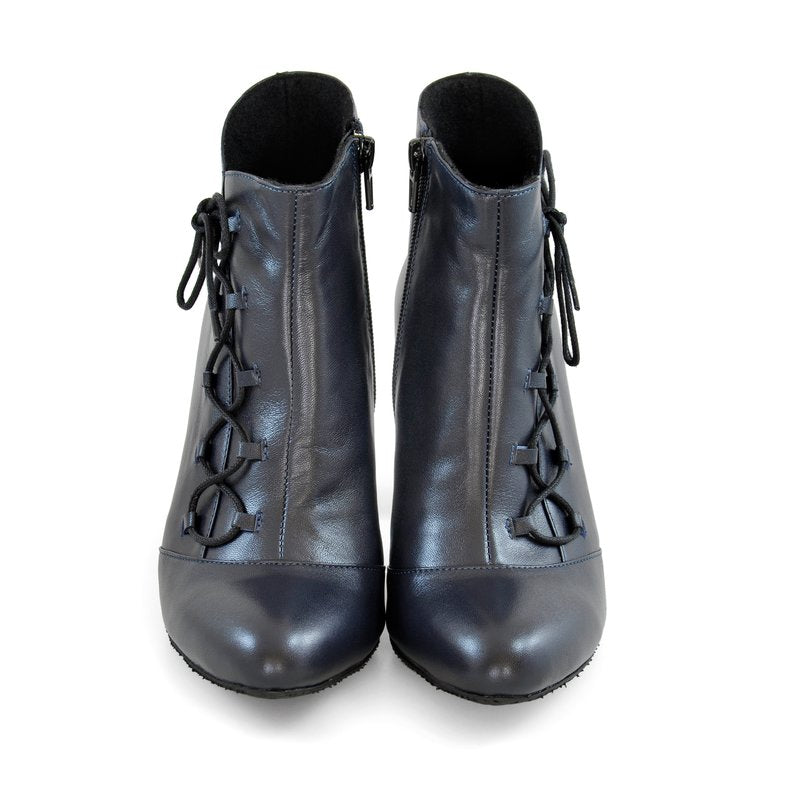Ghete dama piele negru cu siret D7 - orice culoare