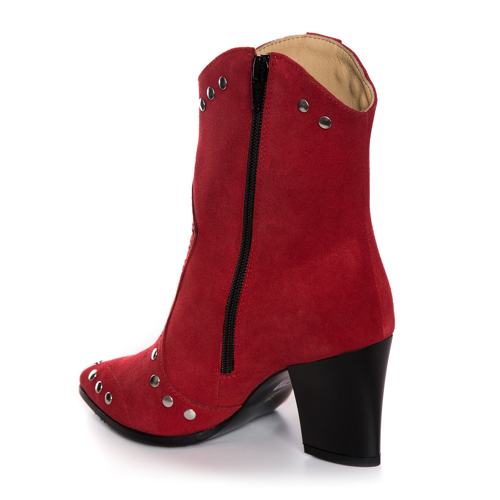 Ciocate Piele Intoarsa  Rosu Cu Tinte L10 - Orice Culoare