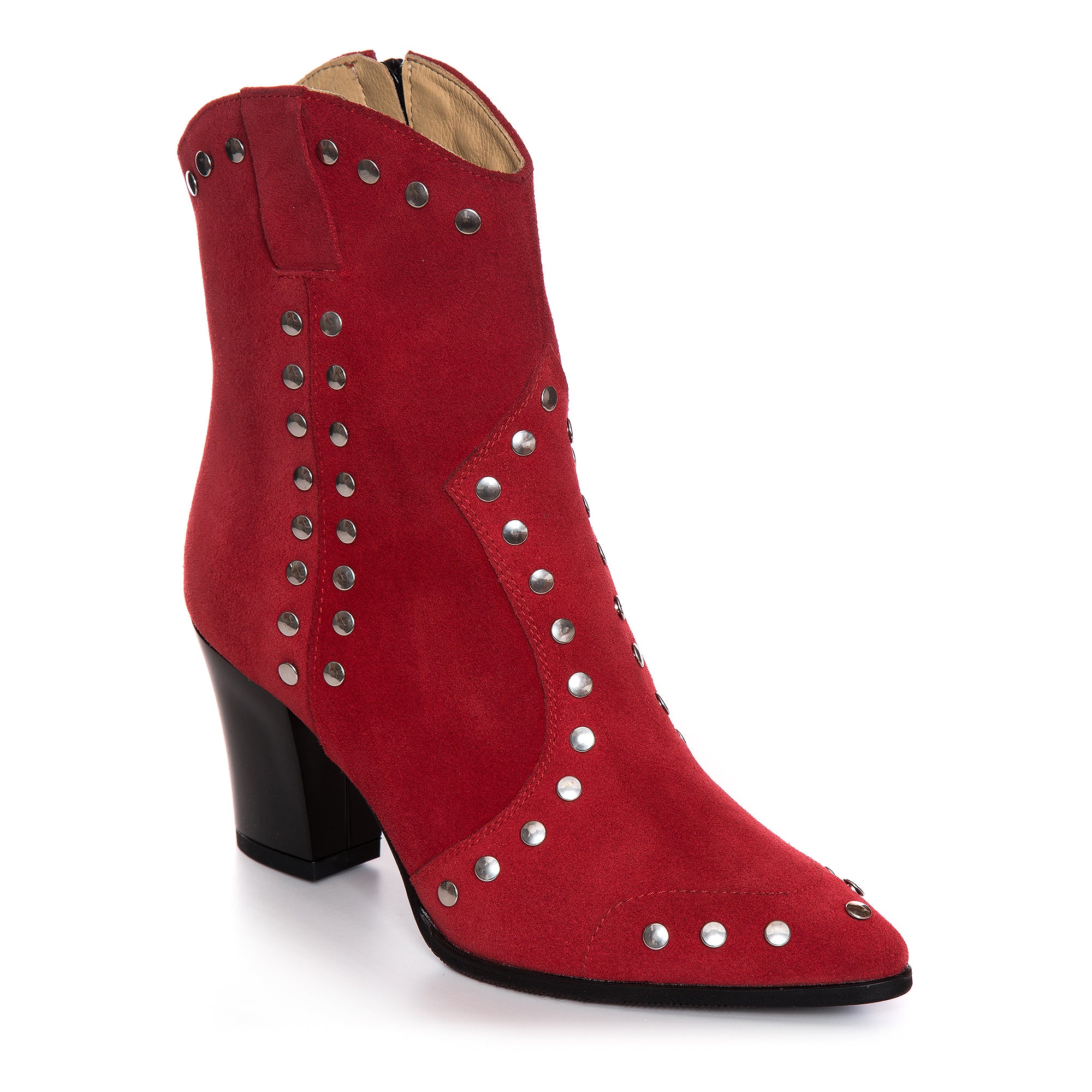 Ciocate Piele Intoarsa  Rosu Cu Tinte L10 - Orice Culoare