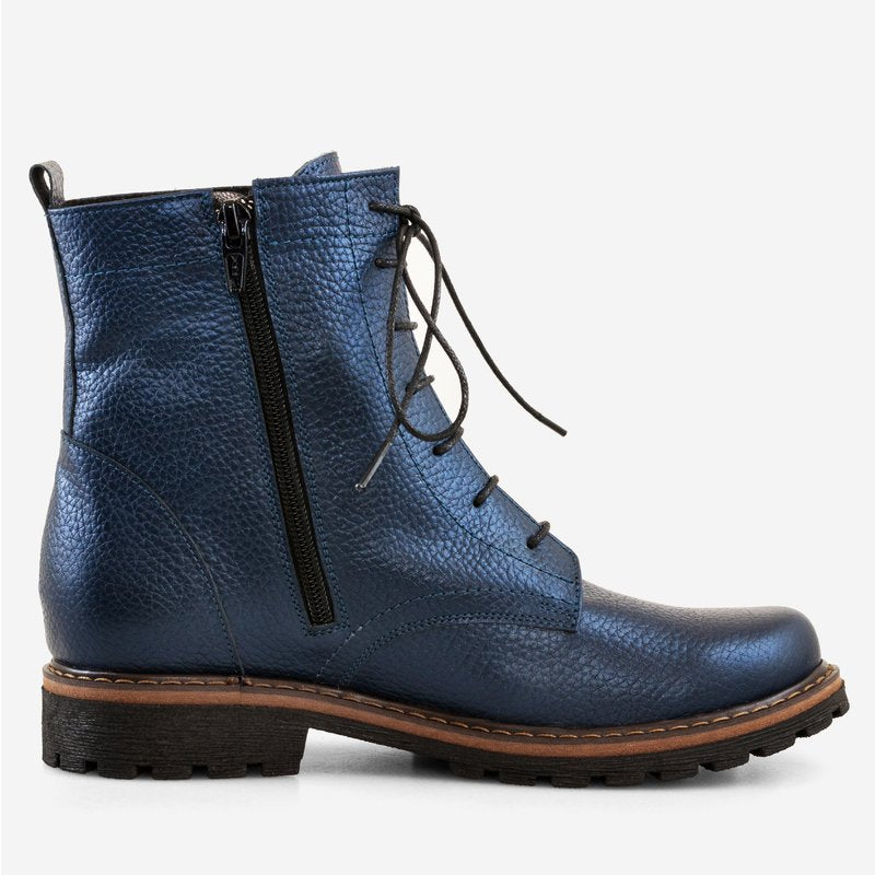 Bocanci Dama PIele Bordo/Bleumarin Erika D9 - Orice Culoare