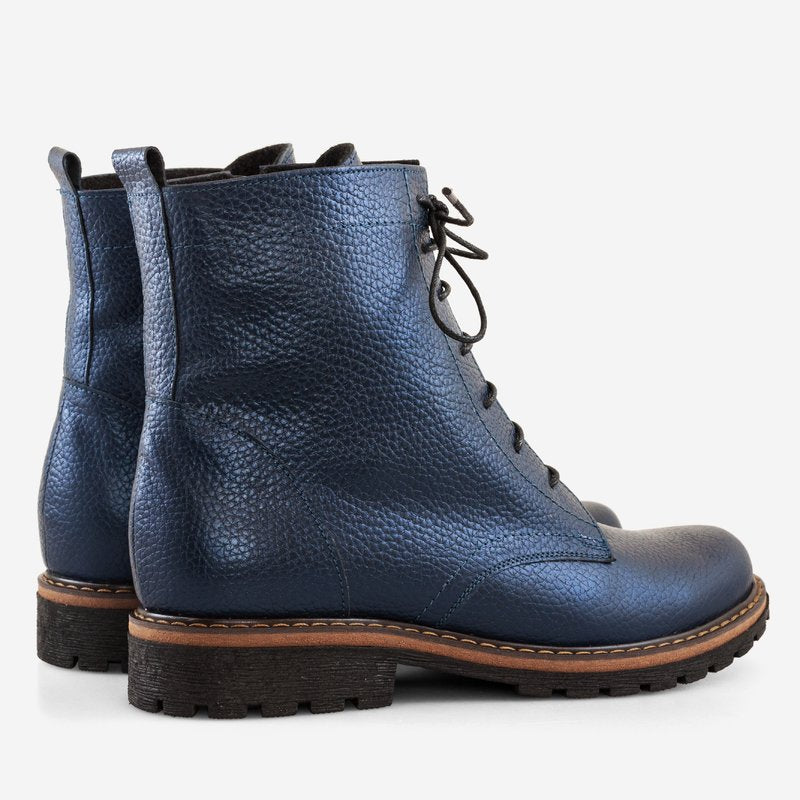 Bocanci Dama PIele Bordo/Bleumarin Erika D9 - Orice Culoare