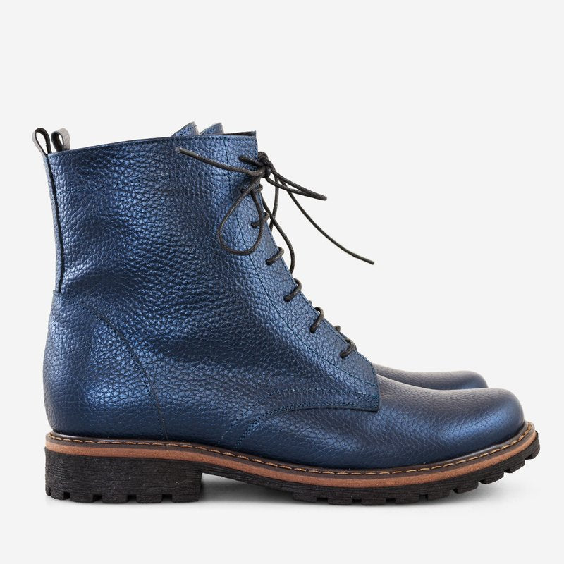 Bocanci Dama PIele Bordo/Bleumarin Erika D9 - Orice Culoare
