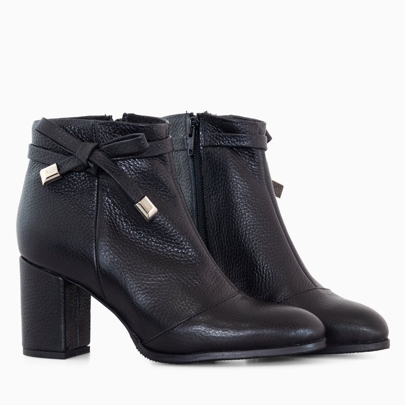 Botine Piele Naturala Negru  Annia D4 - Orice Culoare
