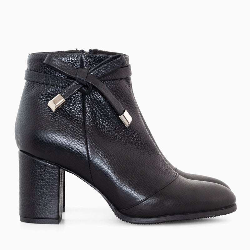 Botine Piele Naturala Negru  Annia D4 - Orice Culoare