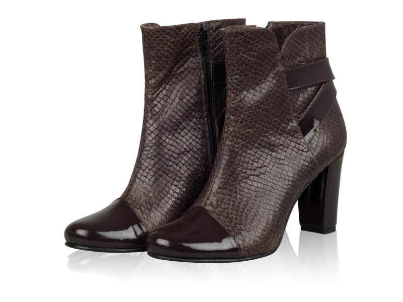 Botine Piele Snake Maro N9 - orice culoare