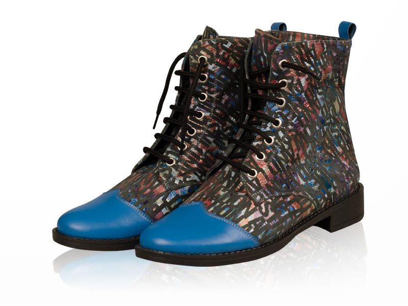 Ghete dama Sport Blue Print, piele naturala - orice culoare