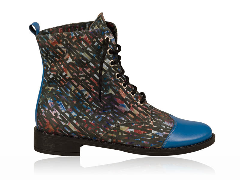 Ghete dama Sport Blue Print, piele naturala - orice culoare