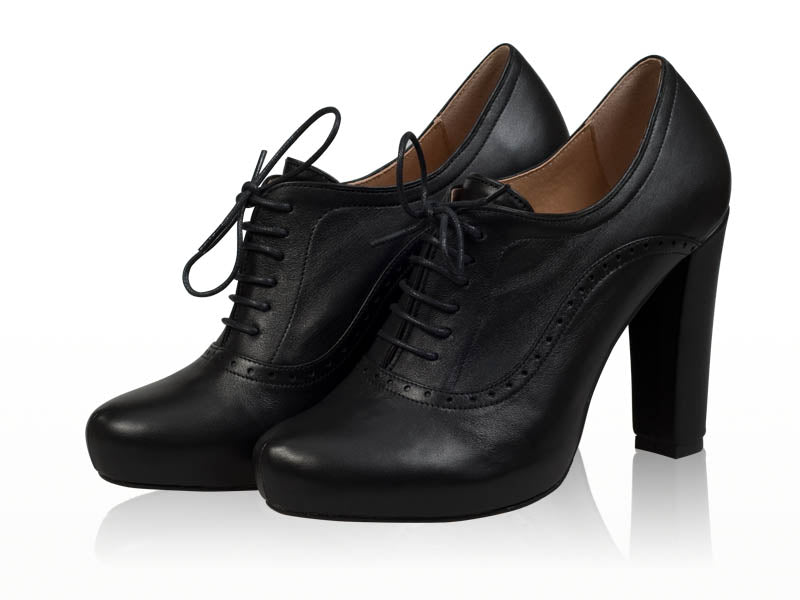 Botine piele negru cu siret N3 - orice culoare