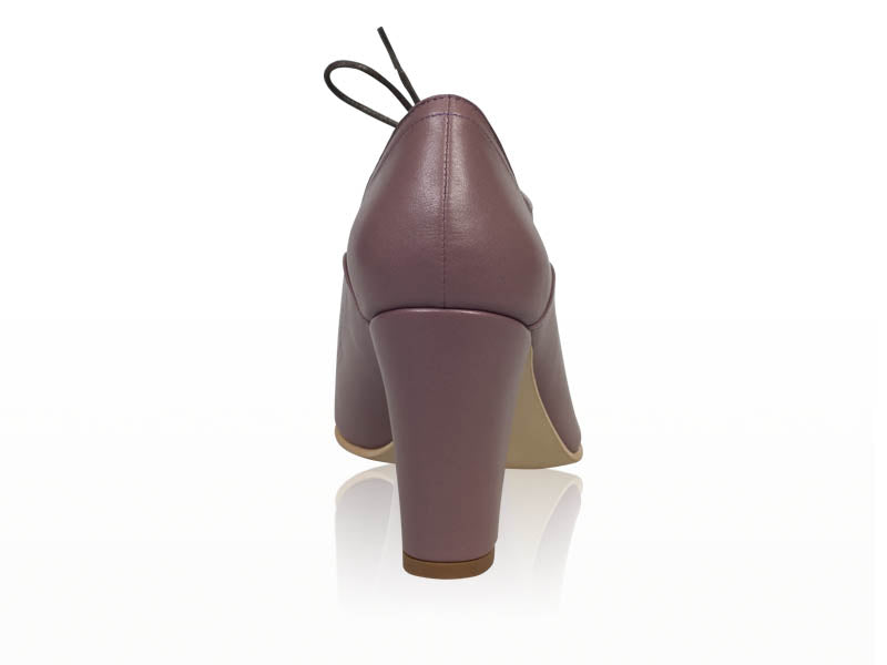 Botine piele violet cu siret N2 - orice culoare