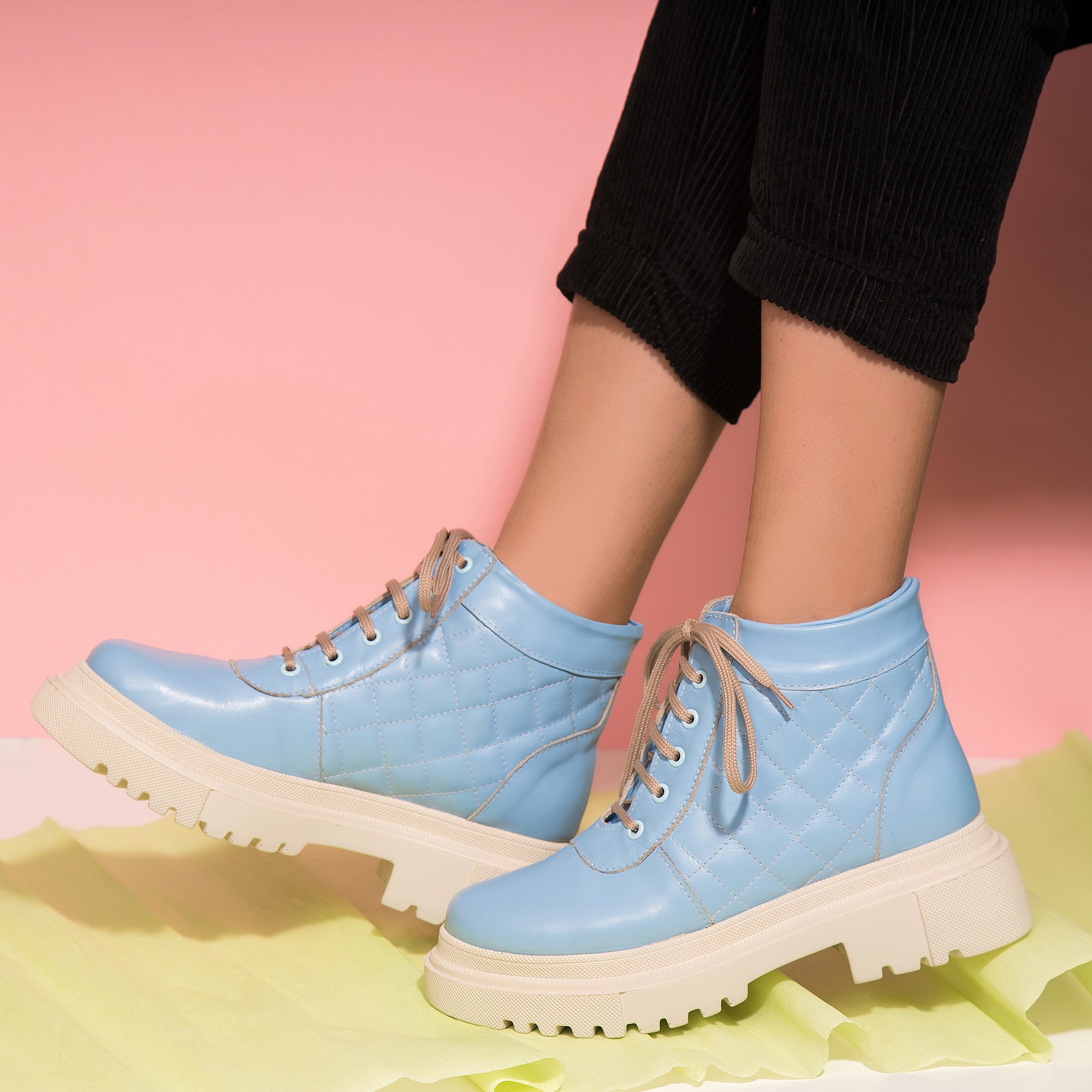 Ghete Dama Piele Bleu A7  - Orice Culoare