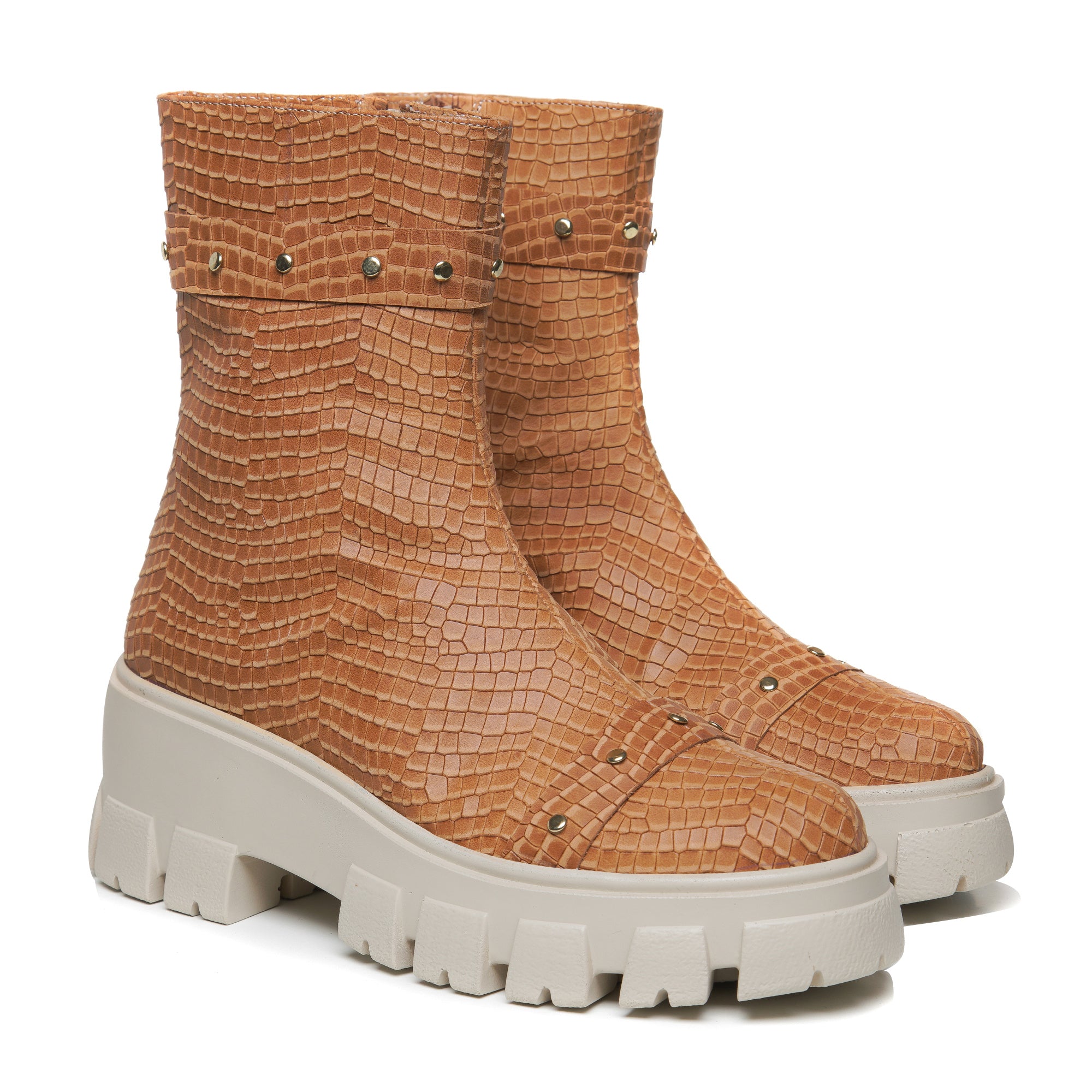 Ghete dama piele Imprimeu sarpe Camel L30  - orice culoare