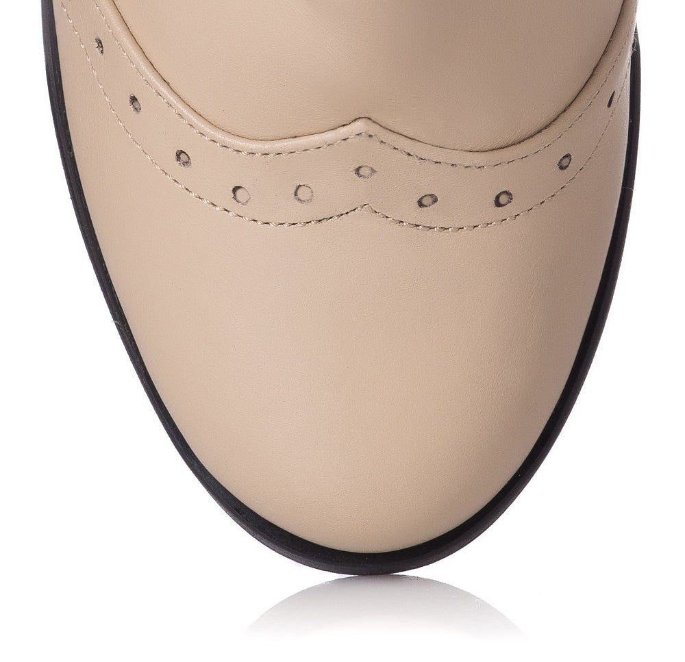 Botine piele crem Bety T6 - orice culoare