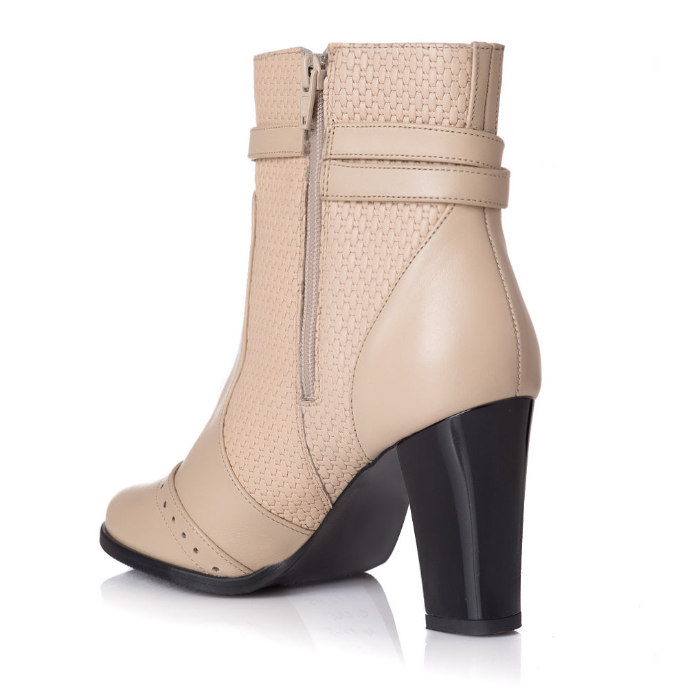 Botine piele crem Bety T6 - orice culoare