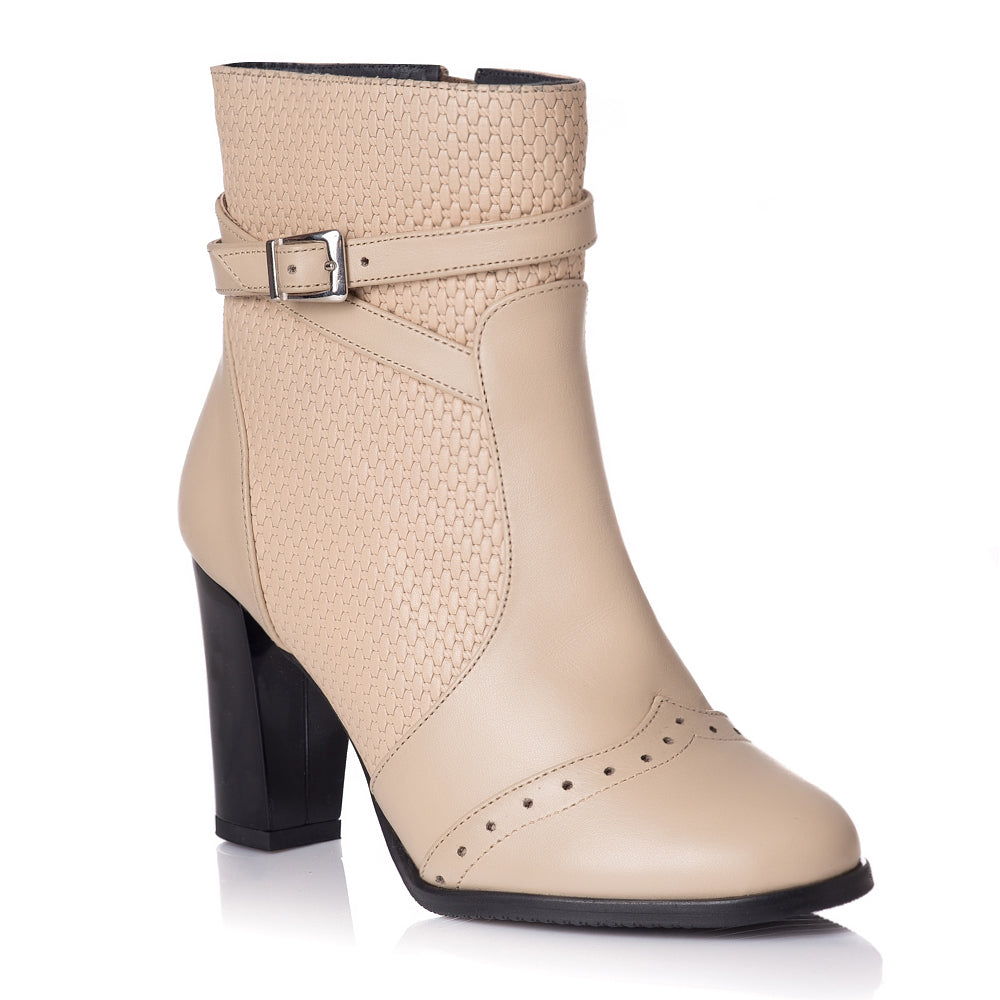 Botine piele crem Bety T6 - orice culoare