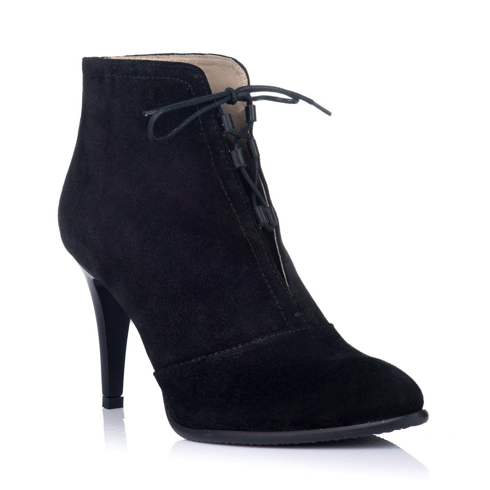 Botine piele intoarsa negru Casual S8 - orice culoare
