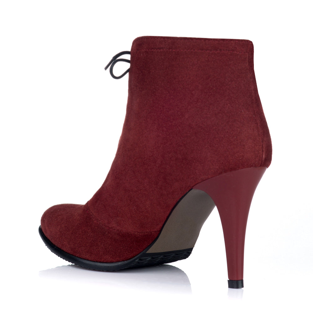Botine piele intoarsa visiniu Casual S8 - orice culoare