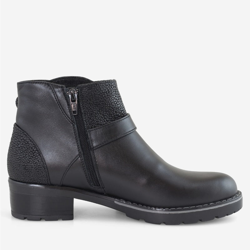Ghete dama piele naturala negru insertii Delia D17