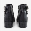 Ghete dama piele naturala negru insertii Delia D17