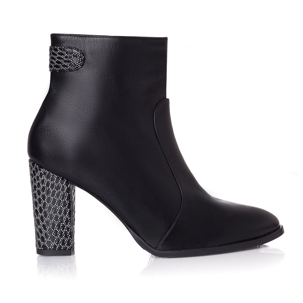 Botine piele negru cu buline Alice T3 - orice culoare