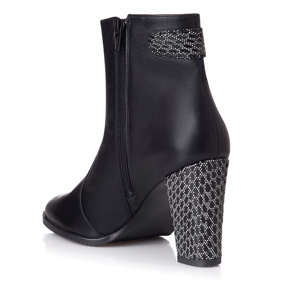 Botine piele negru cu buline Alice T3 - orice culoare