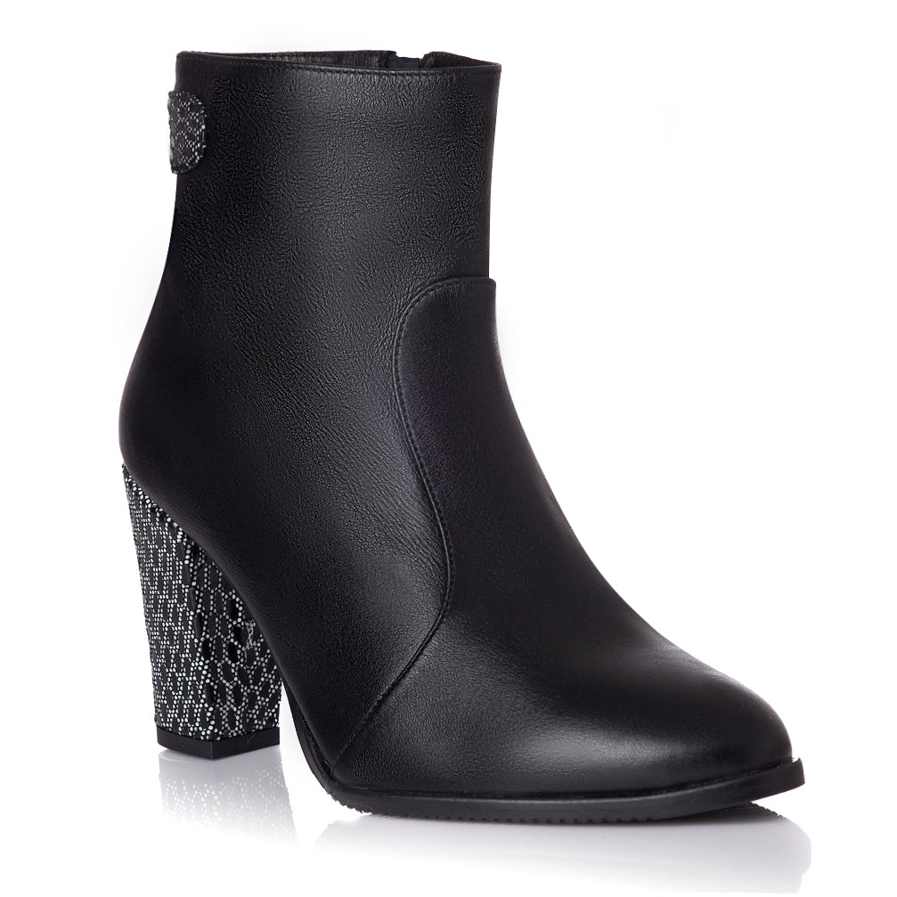 Botine piele negru cu buline Alice T3 - orice culoare