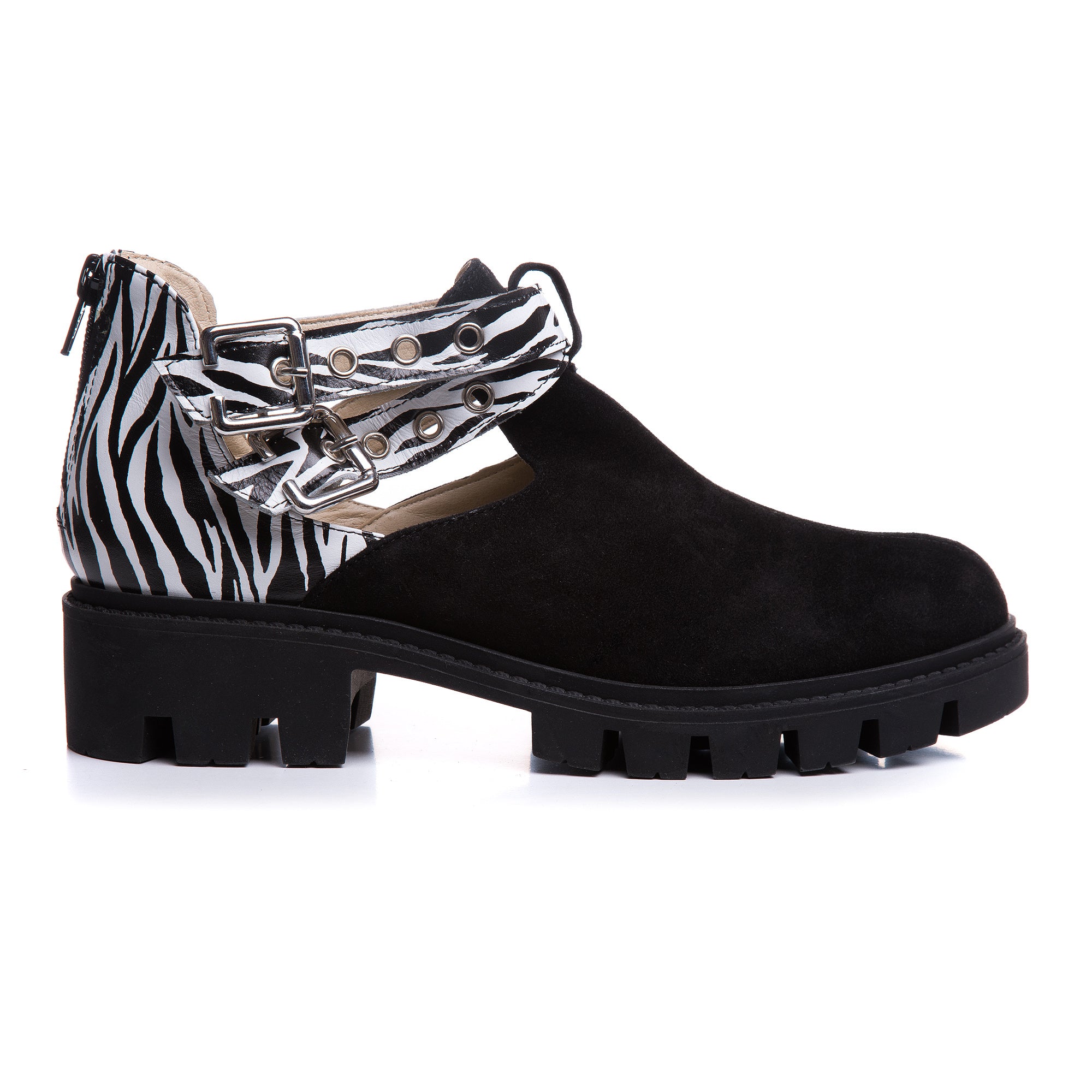 Ghete Piele Imprimeu Zebra Sara  V41 - Orice Culoare