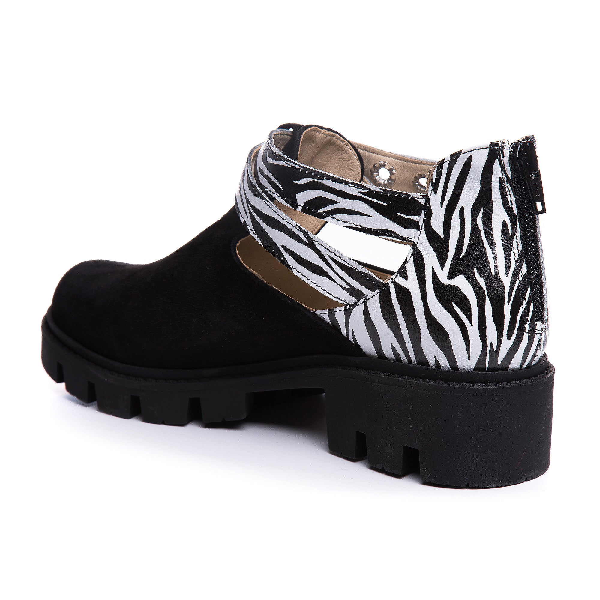 Ghete Piele Imprimeu Zebra Sara  V41 - Orice Culoare