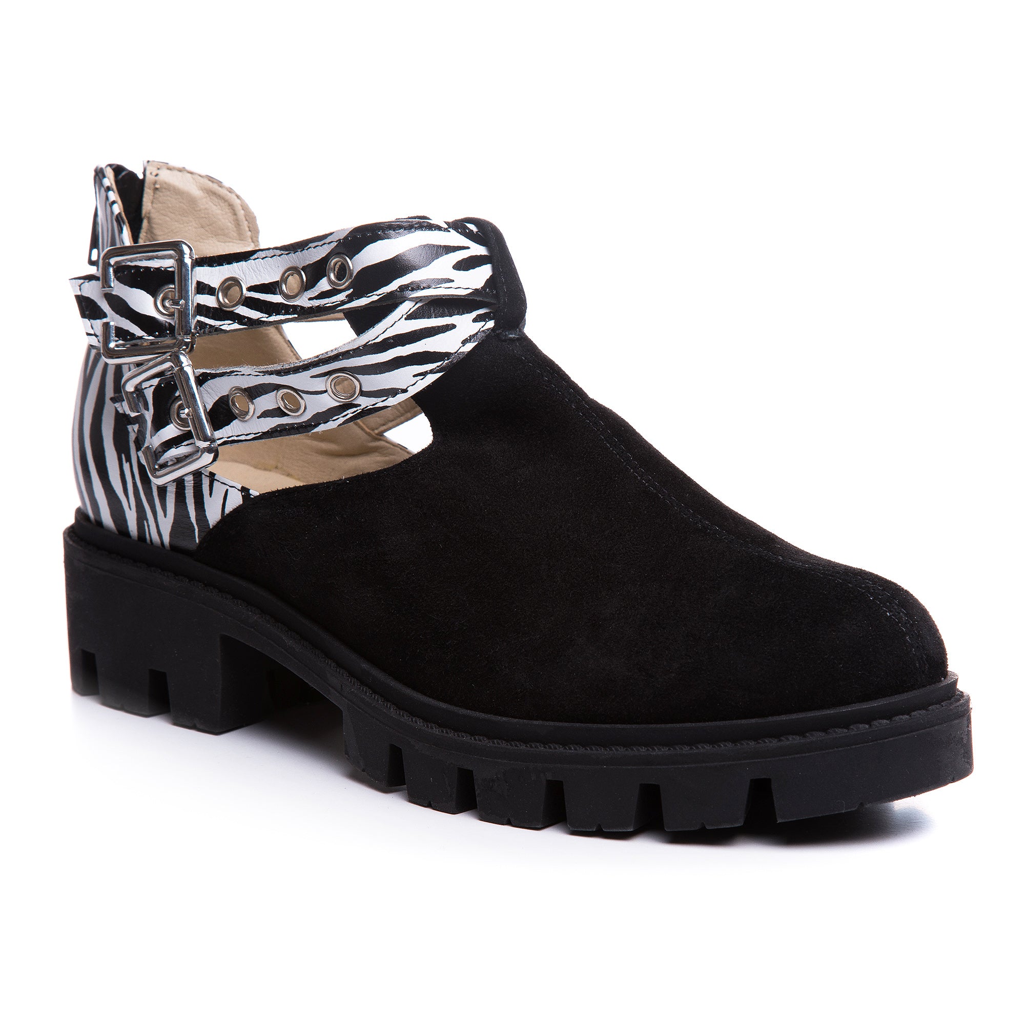 Ghete Piele Imprimeu Zebra Sara  V41 - Orice Culoare