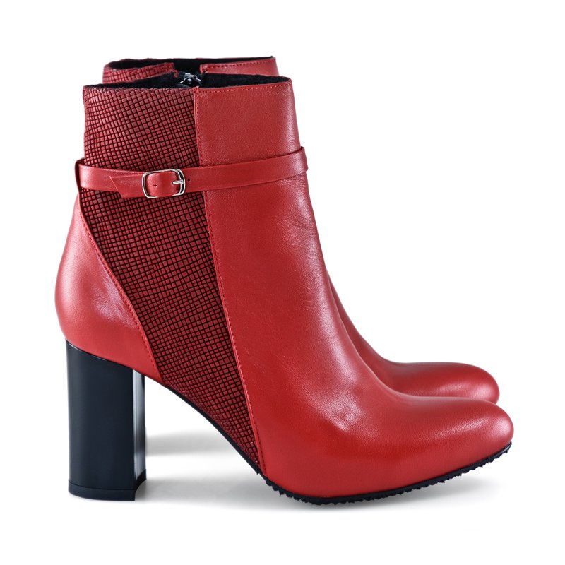 Botine piele rosu Sophia D8 - orice culoare