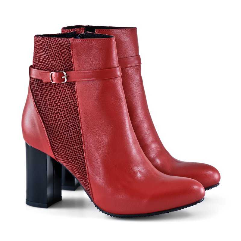 Botine piele rosu Sophia D8 - orice culoare