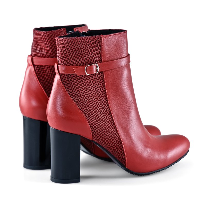 Botine piele rosu Sophia D8 - orice culoare