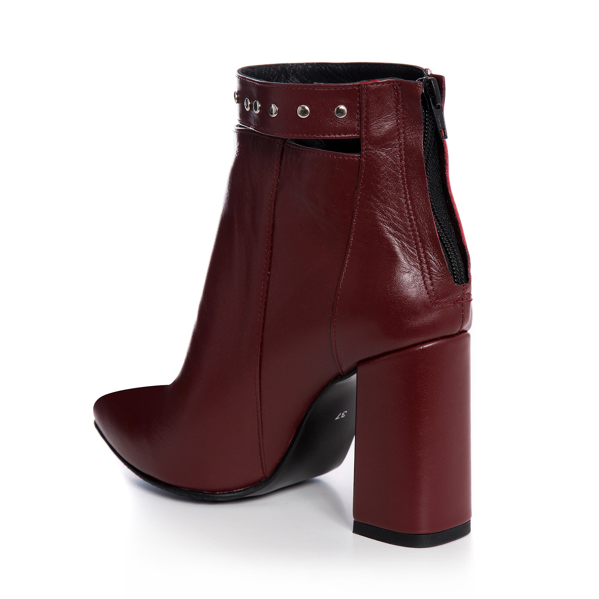 Botine Piele Bordo Cu Bareta Emily L11 - Orice Culoare