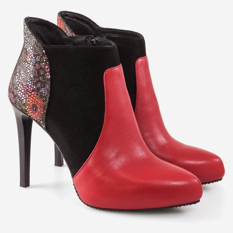 Botine Piele Rosu Color Alessia D10 - orice culoare