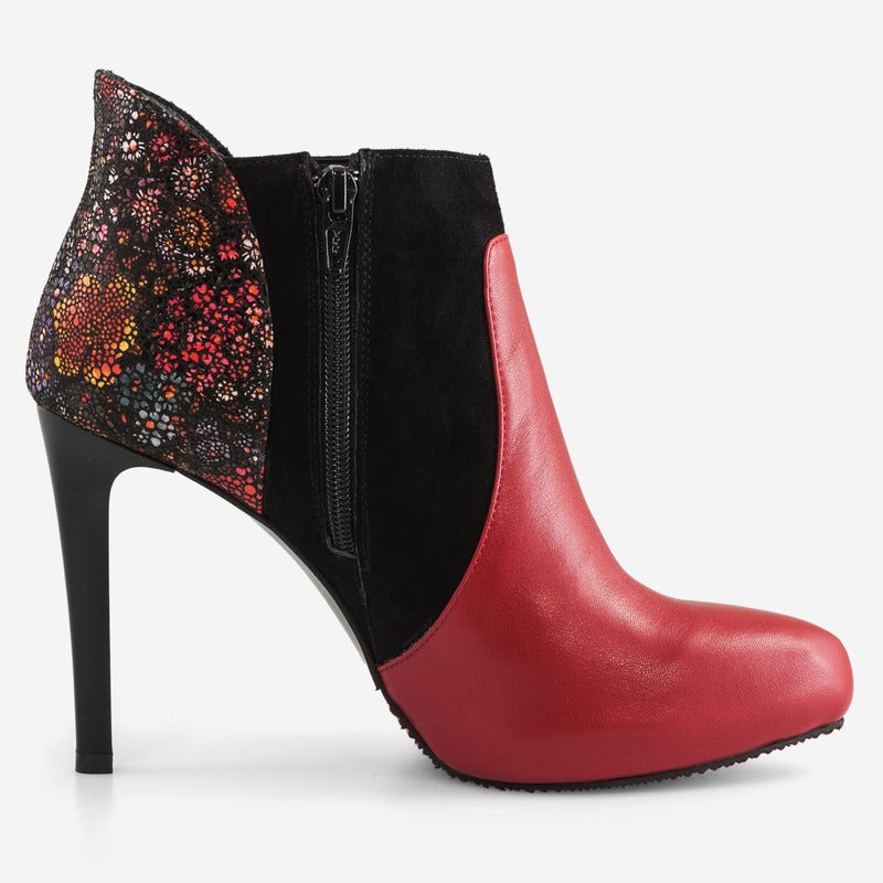 Botine Piele Rosu Color Alessia D10 - orice culoare