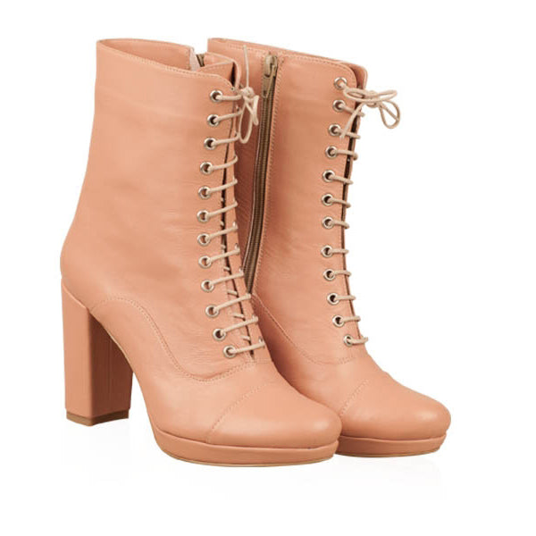 Ghete Dama piele Nude/Negru Alesy N31 - orice culoare