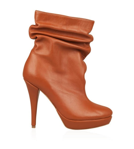 Botine Piele Camel Fronsate Janet N63 - orice culoare