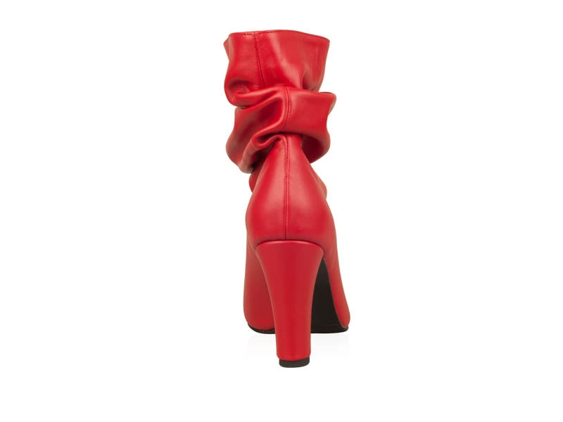 Botine PIele Rosu Fronsate Adeline N33 - orice culoare