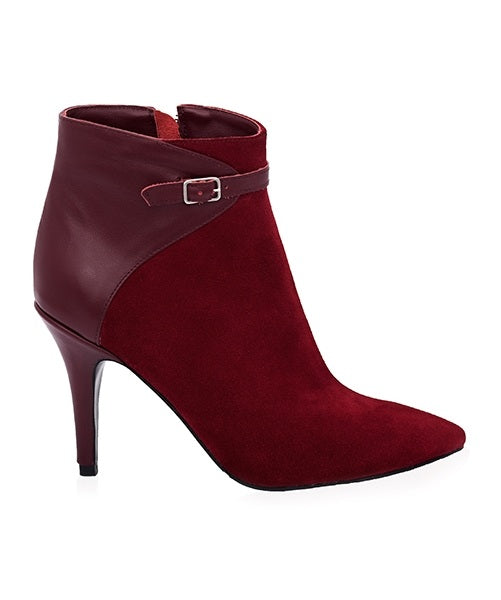 Botine Stiletto PIele Bordo/Galben Tessa N32 - Orice Culoare