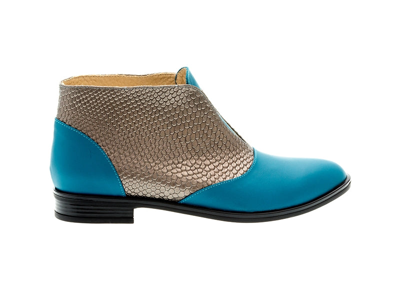 Ghete Dama Piele Turcoaz/Argintiu Sabi N32  - orice culoare